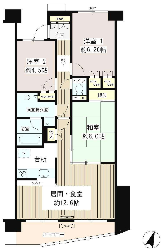 クラッサ目黒かむろ坂　504号室　間取り