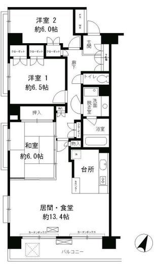 クラッサ目黒かむろ坂　304号室　間取り