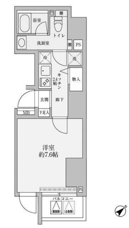 リヴシティ赤坂　401号室　間取り