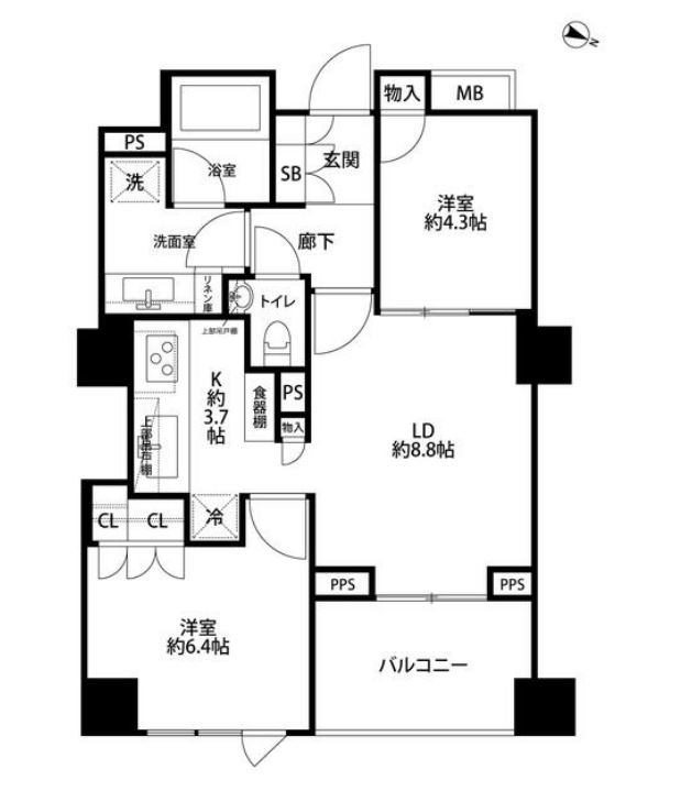 グランスイート広尾　203号室　間取り