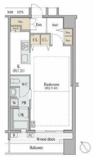 シャレール広尾　1-501号室　間取り