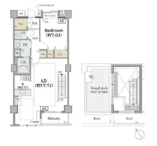 シャレール広尾　2-607号室　間取り