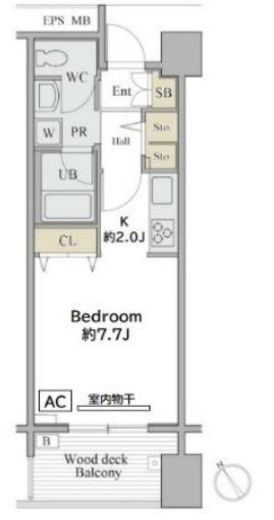 シャレール広尾　1-305号室　間取り