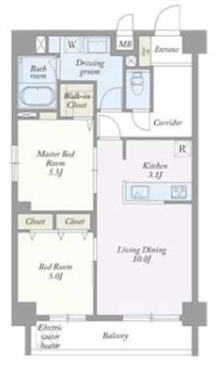 築地MKハウス　801号室　間取り