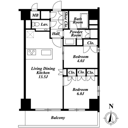 プロスペクト・グラーサ広尾　1306号室　間取り