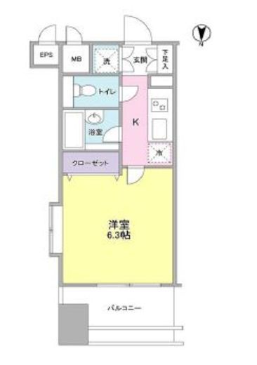 プロスペクト・グラーサ広尾　801号室　間取り