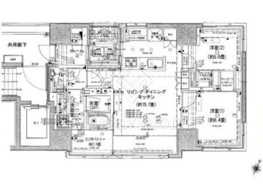 ブラントン日本橋小伝馬町　12F1号室　間取り