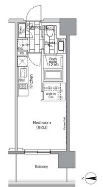 パークハビオ芝浦　304号室　間取り