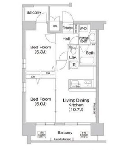 コンフォリア芝浦　1003号室　間取り