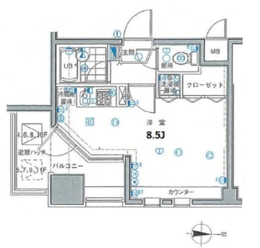 サンパティーク広尾　801号室　間取り