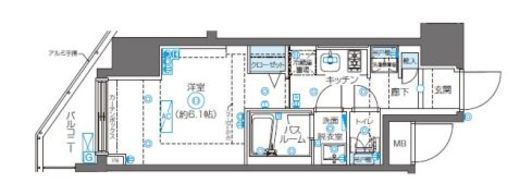 ZOOM新宿南Second　1104号室　間取り