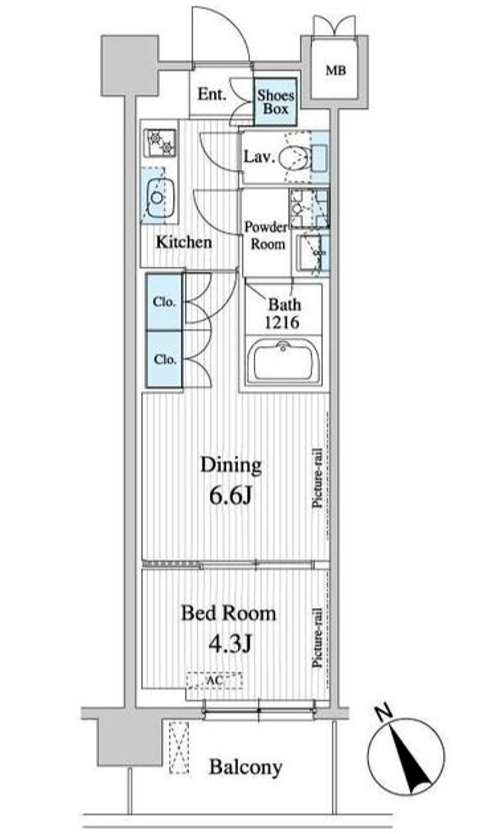 プレノ清澄庭園　222号室　間取り