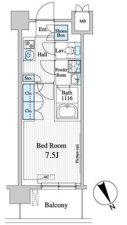 プレノ清澄庭園　710号室　間取り