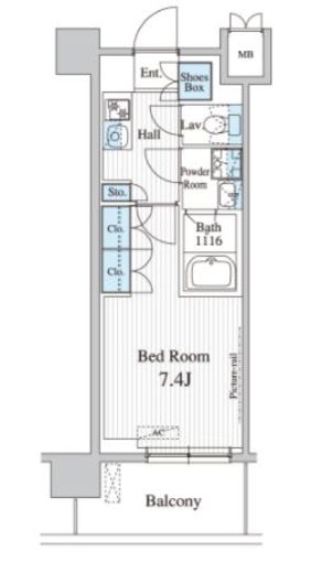 プレノ清澄庭園　212号室　間取り