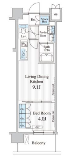 プレノ清澄庭園　325号室　間取り