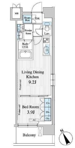 プレノ清澄庭園　426号室　間取り