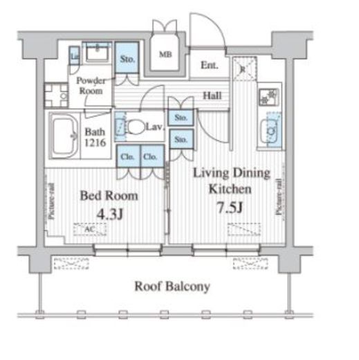 プレノ清澄庭園　903号室　間取り