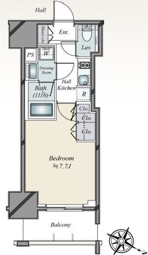 シティハウス東麻布　908号室　間取り