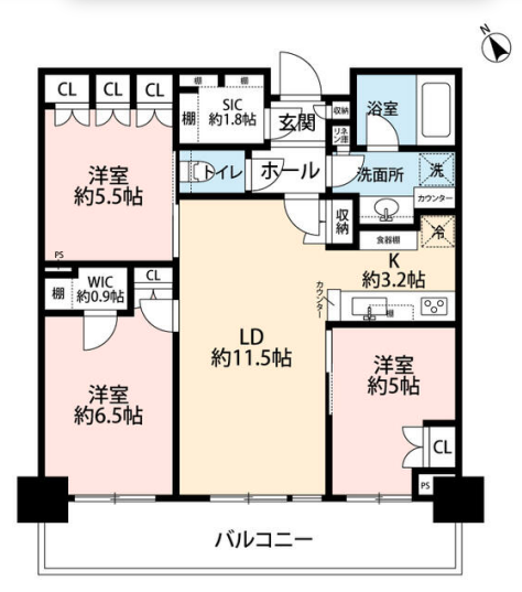 グローバルフロントタワー　11F号室　間取り