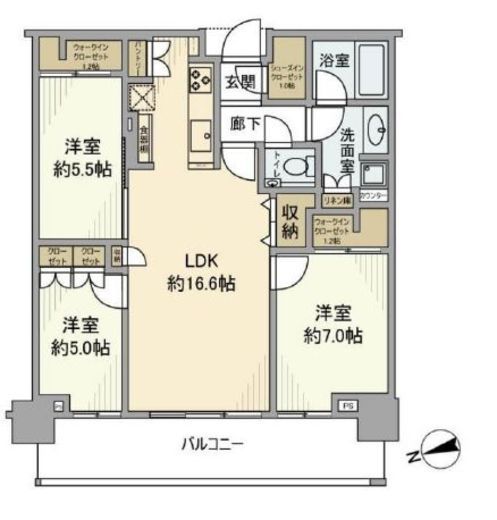 グローバルフロントタワー　704号室　間取り