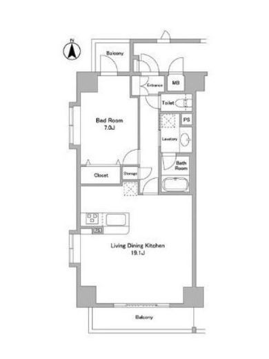 ラクラス麻布十番　601号室　間取り