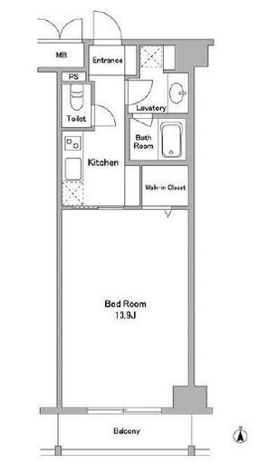 ラクラス麻布十番　705号室　間取り