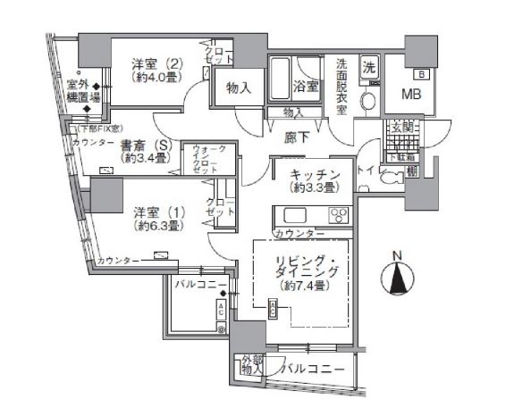 アクティ汐留　1209号室　間取り