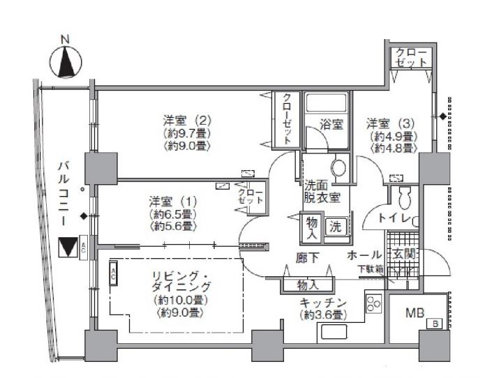 アクティ汐留　1605号室　間取り