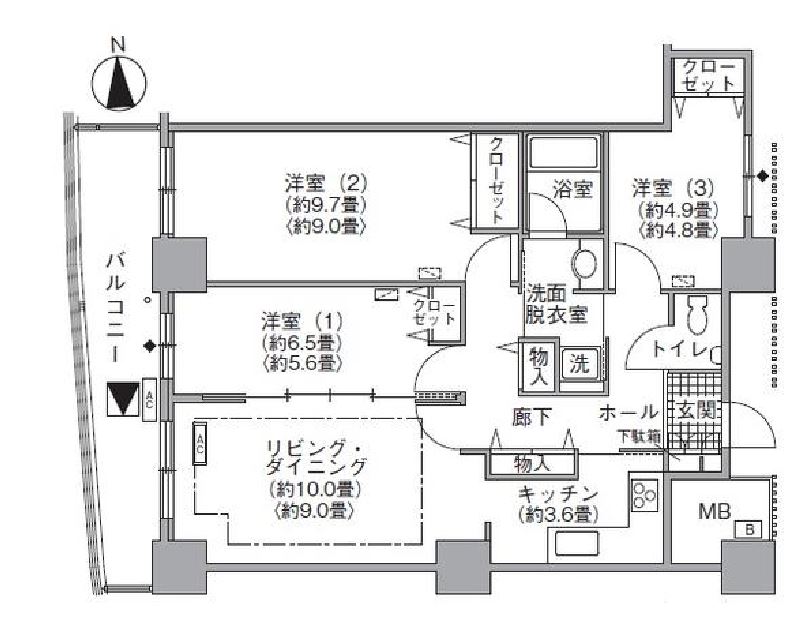 アクティ汐留　4005号室　間取り