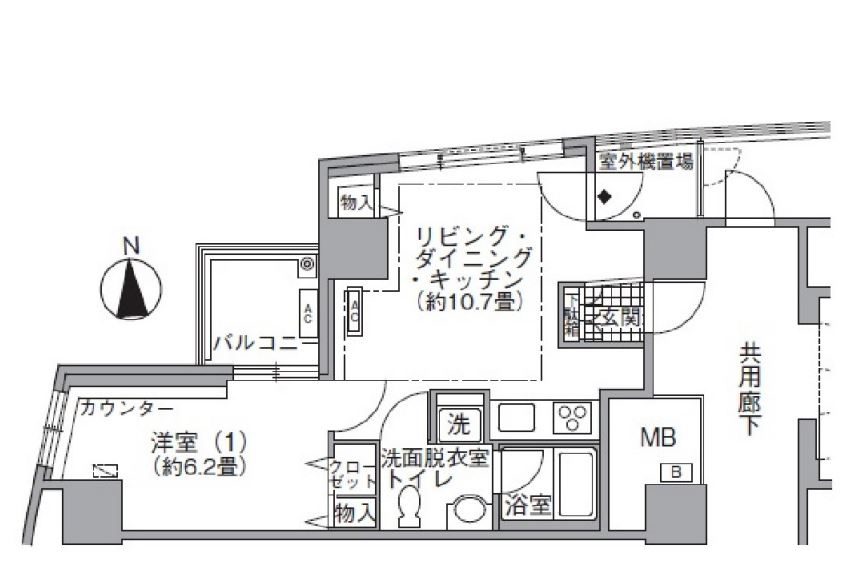 アクティ汐留　1201号室　間取り