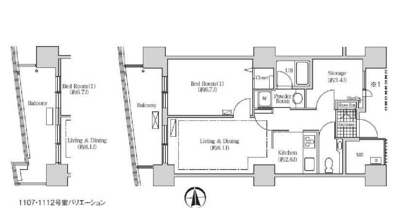 アクティ汐留　2717号室　間取り