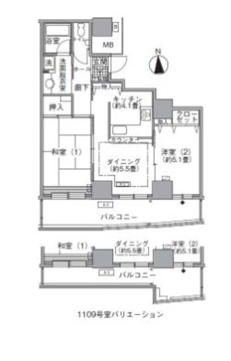 アクティ汐留　1109号室　間取り
