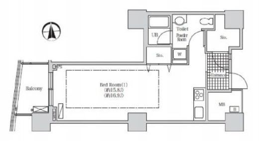 アクティ汐留　1218号室　間取り