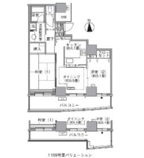 アクティ汐留　1310号室　間取り