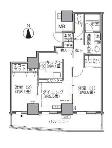 アクティ汐留　2810号室　間取り