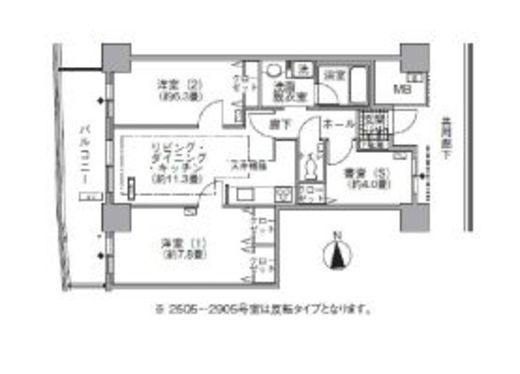アクティ汐留　2814号室　間取り