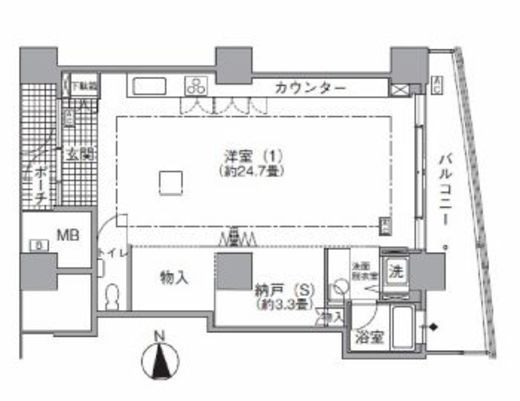 アクティ汐留　4302号室　間取り