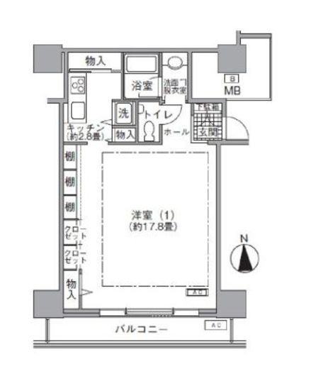 アクティ汐留　709号室　間取り