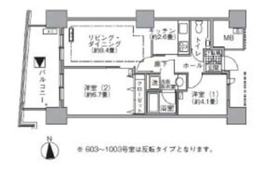 アクティ汐留　815号室　間取り
