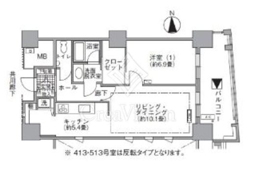 アクティ汐留　513号室　間取り