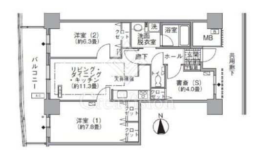 アクティ汐留　2914号室　間取り