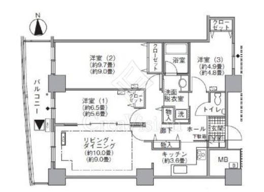 アクティ汐留　4005号室　間取り