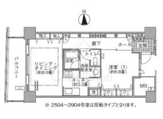 アクティ汐留　2704号室　間取り