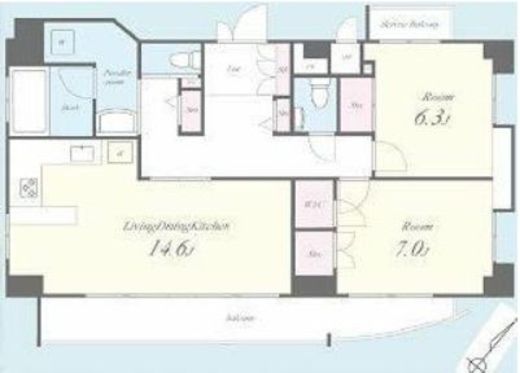 カノンパレス　901号室　間取り