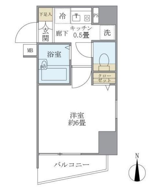 プレール麻布十番　504号室　間取り