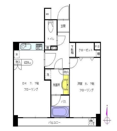 ダイアパレス麻布十番　502号室　間取り