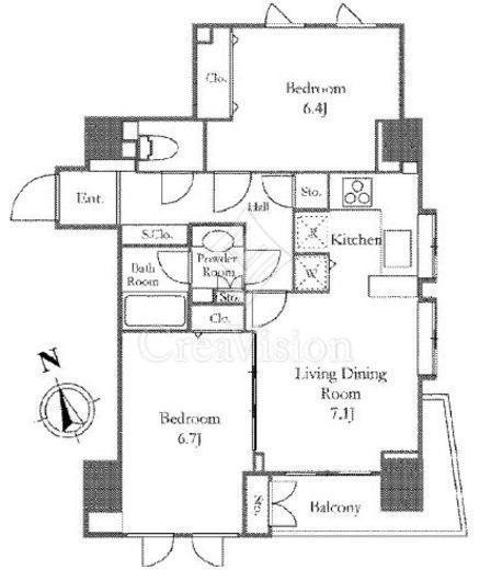 ダイアパレス麻布十番　3F1号室　間取り
