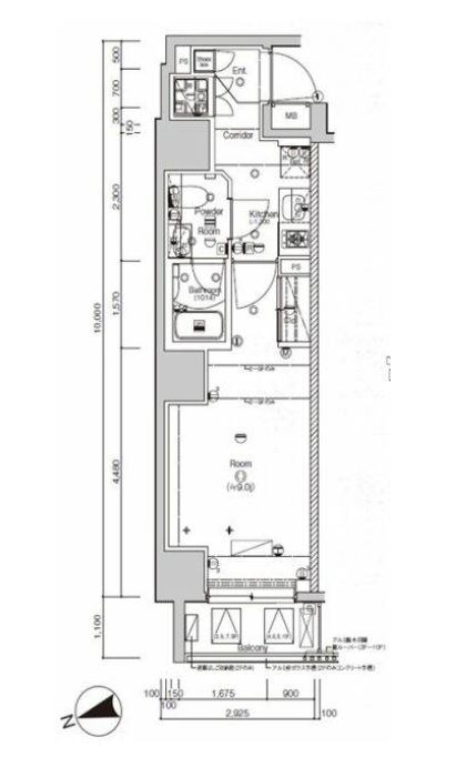 シーフォルム外苑前　1001号室　間取り