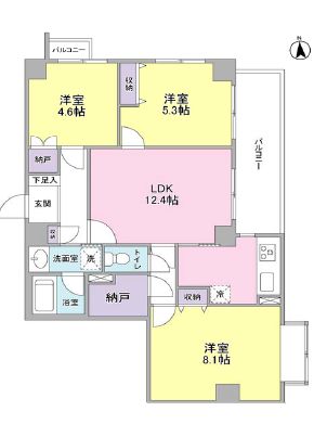 グランドゥール広尾　802号室　間取り