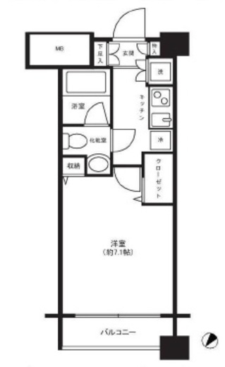 パレステュディオ神楽坂シティタワー　416号室　間取り